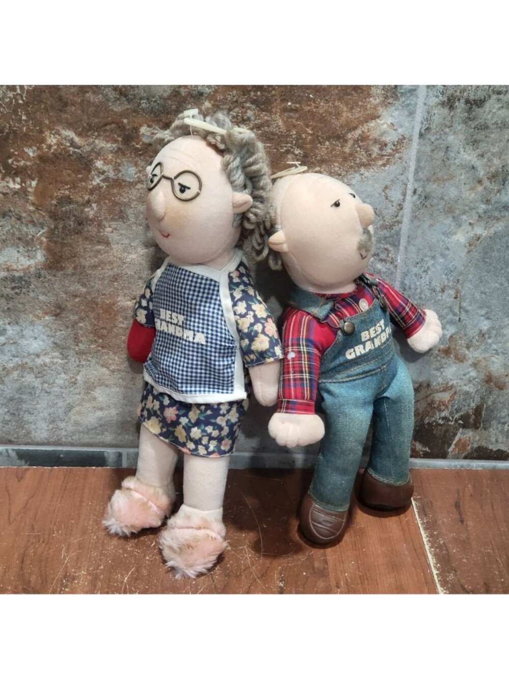 Vintage Peppy People Grandma Tillie & Grandpa Joe Plush Dolls 1998 - Picture 5 of 13